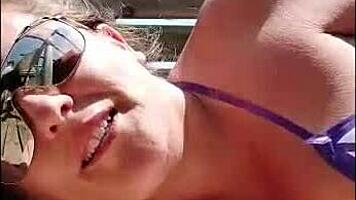 damn, my slut looks hot sunbathing in a duct tape bikini