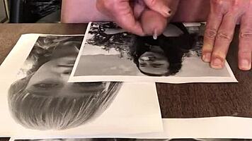 young teen masturbates shaved pussy close-up while mature woman watches cumshot tribute