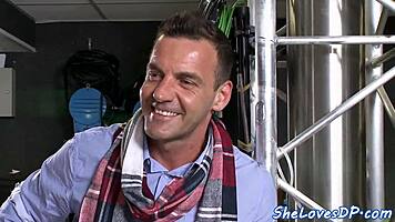 small tit teen joins group for classy threesome with spitting