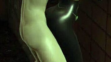 Ladynoir fucked hard by Mister-Bug in cartoon latex costume