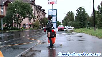 Bigtit eurobabe bangs grandpa in heels and cumshot group