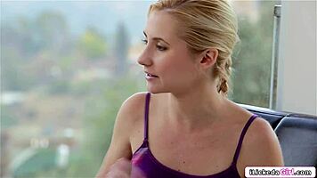 Lesbian teen facesits blonde friend in intense 69 licking