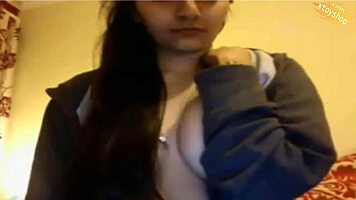 Hot British Asian teen 18+ bangs hair straighteners and bottle 😜