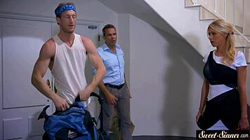 busty stepdaughter drilled hard from behind!