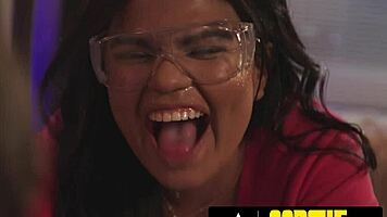 College babes Kimmy Kimm and Summer Col squirt with MILF Dee Williams