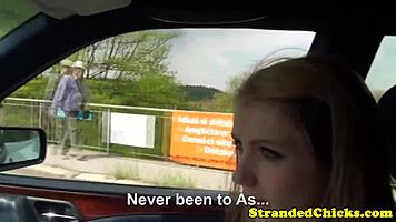 Hey, wanna know how this young hitchhiker paid for her ride with wild car sex?