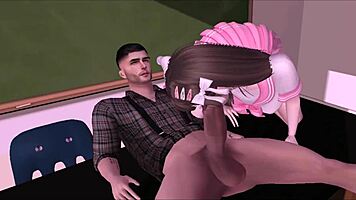 Slutty Asian Gets Rough Help With Her College Exam In 3D Porn!