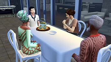 lunch with neighbor turns into swinging interracial group fuck in 3d hentai sims.