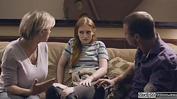 teen stepdaughter gets fucked hard by stepfamily after sneaky oral