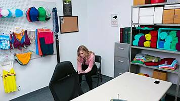 Petite Blonde Teen's Shoplifting Punishment
