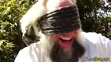 Young Babe Gives Blowjob And Handjob To Old Man, Gets Cumshot!