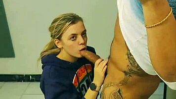 Snuck a barely legal blonde teen 18+ into the club and banged her in the bathroom, wow! 😜