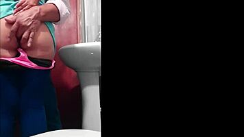 They Pound a Stunning Girl in Bathroom Chaos