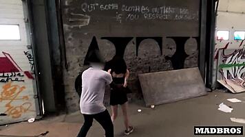 Petite goth cheats on bf with bbc in urbex 😈