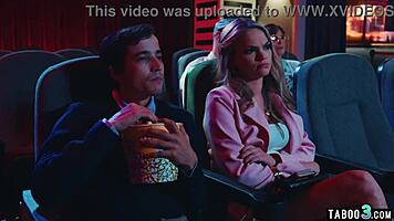 Hot Blonde Teen Athena Faris Complains On Big Cock In Movie Theatre