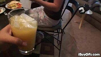 this teen slut sucks balls and chews gum off the sack