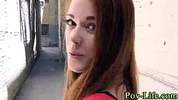 Redhead sexy teen in POV facial scene 😏