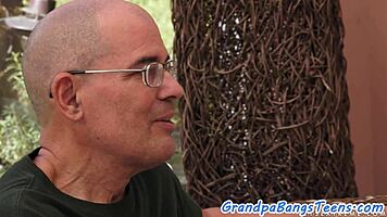 ginger teen 18+ getting pussy jizzed by grandpa in old and young fun