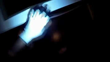 Adorable teen with tattoos enjoys a treat