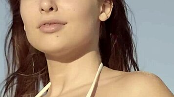 petite talia mint masturbates beautifully on a public beach with cute vibes