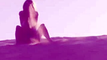 petite talia mint masturbates beautifully on a public beach with cute vibes