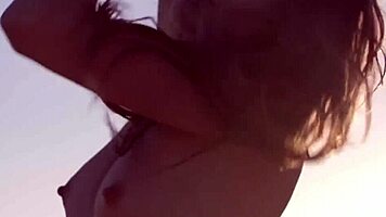 petite talia mint masturbates beautifully on a public beach with cute vibes