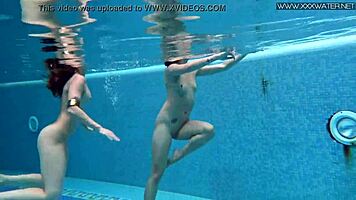 Lizi Vogue and Lady Dee Strip Naked in Lesbian Swim