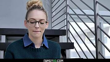 Blonde step daughter Lily Larimar banged by step dad! Wow!