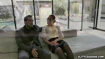 I love how Ella Voneva's Asian pussy gets rammed by Diamond Banks with a strap-on