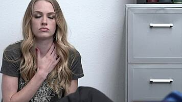 super skinny and cute shoplifter teen 18+ gets caught and handled