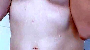 Step sister feels aroused in wet shower with big ass and tits