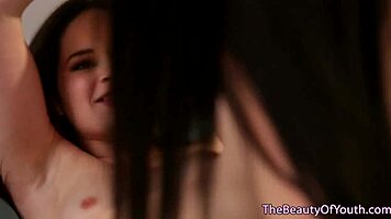 Eighteen-Year-Old Babes Engage in Tribbing and Queening Up Close