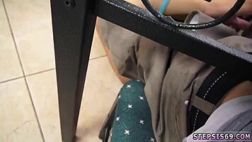 Old Man Tricks Petite Brunette Brooke