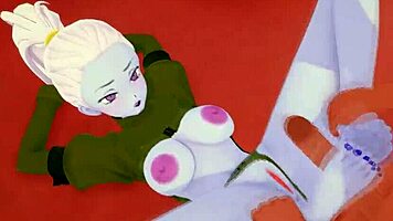 dragon ball vados gives footjob and licks feet