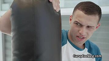 Big tits oily workout on large dick!