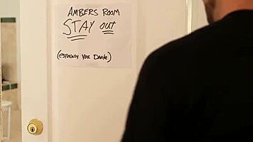 teen amber moore plays with dildo before hardcore fucking