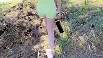 shy girl gives public blowjob and facial to blonde teen 18+ outdoors