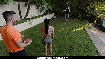 Petite Teen Katya Rodriguez Spit-Roasted by Huge Cocks