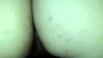 A friend gives back shots to his ebony girlfriend, cumming in her tight pussy.