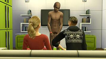 Sexy Blonde Milf Feels Intense Pleasure from Two Young 18+ Boys in Threesome Animation