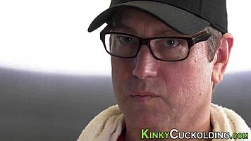 cuckolding teen and milf with intense blowjob and cumshot humiliation