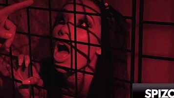 Young Alexis Tae gets caged and punished by huge cock!