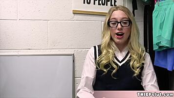 Cute Geeky Blonde Shoplifter