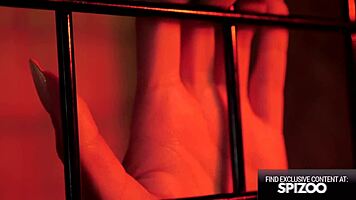 Young Alexis Tae gets caged and punished by huge cock!