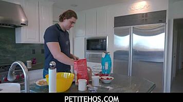 petitehos lucky stud pummeling madi collins sweet pussy over the table