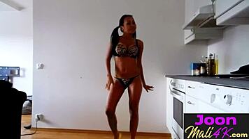 Joon Mali poses sexy in the kitchen