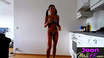 Joon Mali poses sexy in the kitchen