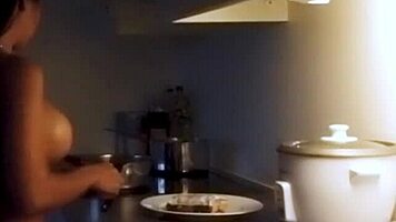 Joon Mali poses sexy in the kitchen