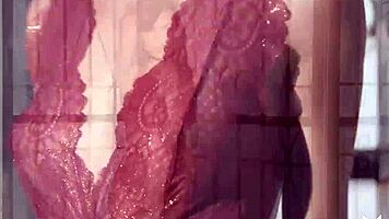 Two Brunette Babes Perform Outdoor Striptease with Ripped Clothes