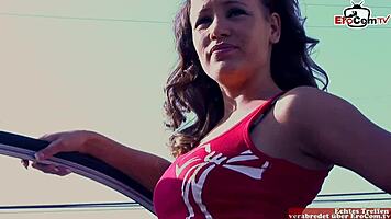 Hey, brunette teen picked up for bbc facial